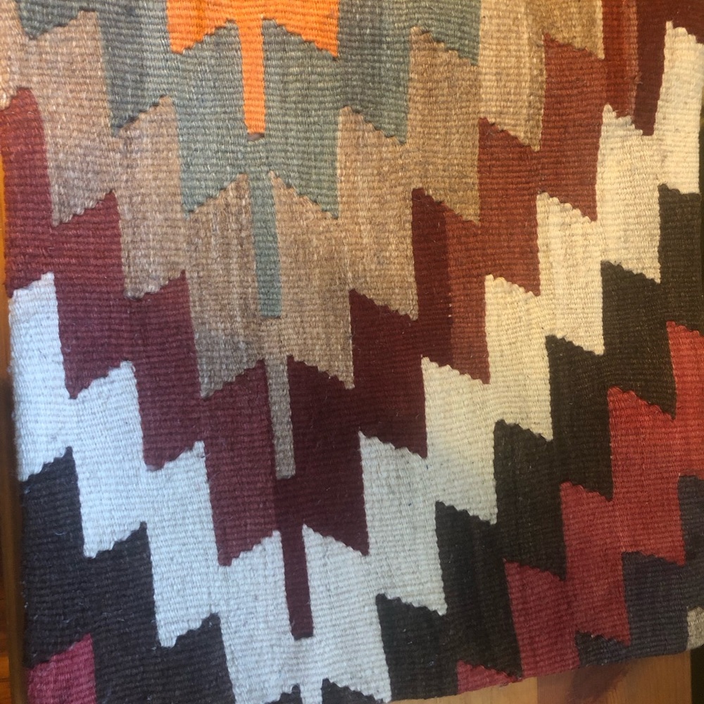 Turkish Kilim pillow cover Zigzag 16x16
